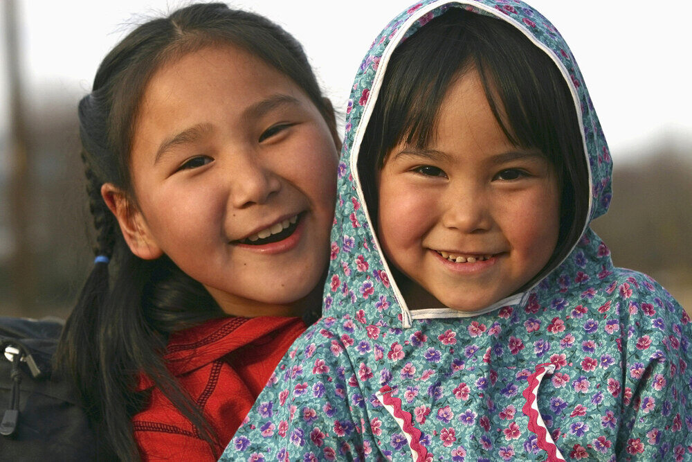 Portrait of Yupik Native Alaskan Girls