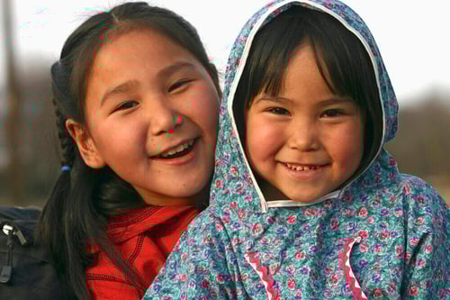 Portrait of Yupik Native Alaskan Girls